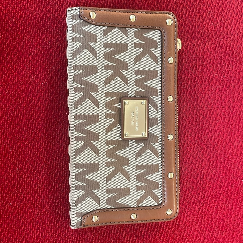 Michael Kores wallet brown with gold studs